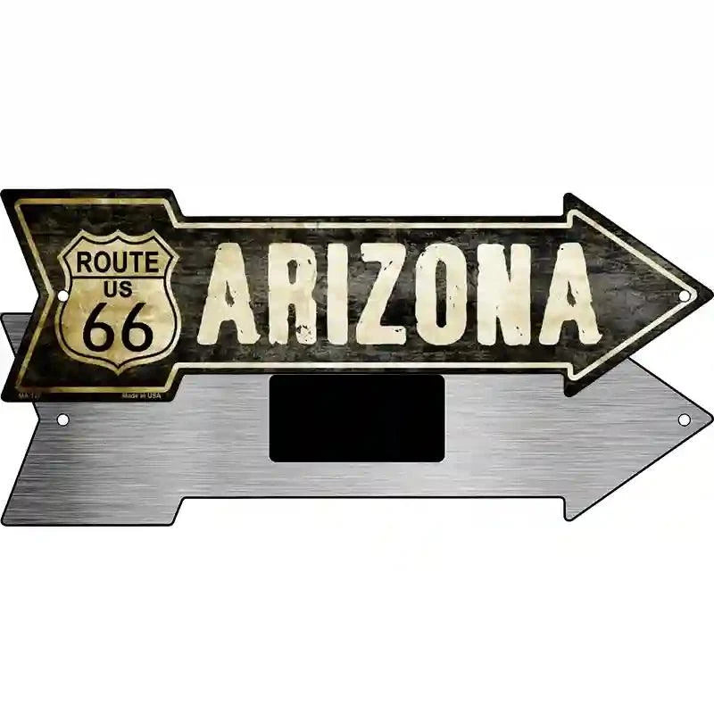 Vintage Route 66 Arizona Novelty Metal Arrow Sign 8" x 2.25" Magnet (MA)
