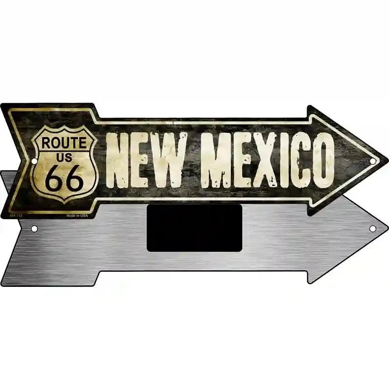 Vintage Route 66 New Mexico Novelty Metal Arrow Sign 8" x 2.25" Magnet (MA)