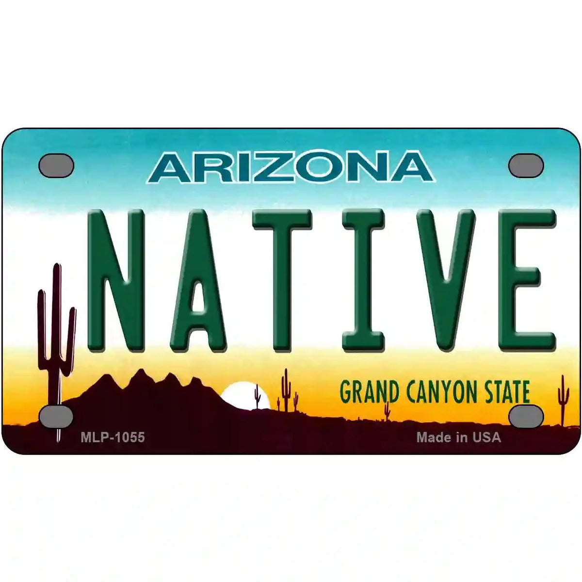 Native Arizona Novelty Metal License Plate 4" x 2.2" Mini (MLP)