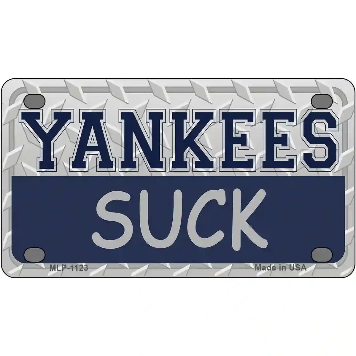 Yankees Suck Novelty Metal License Plate 4" x 2.2" Mini (MLP)