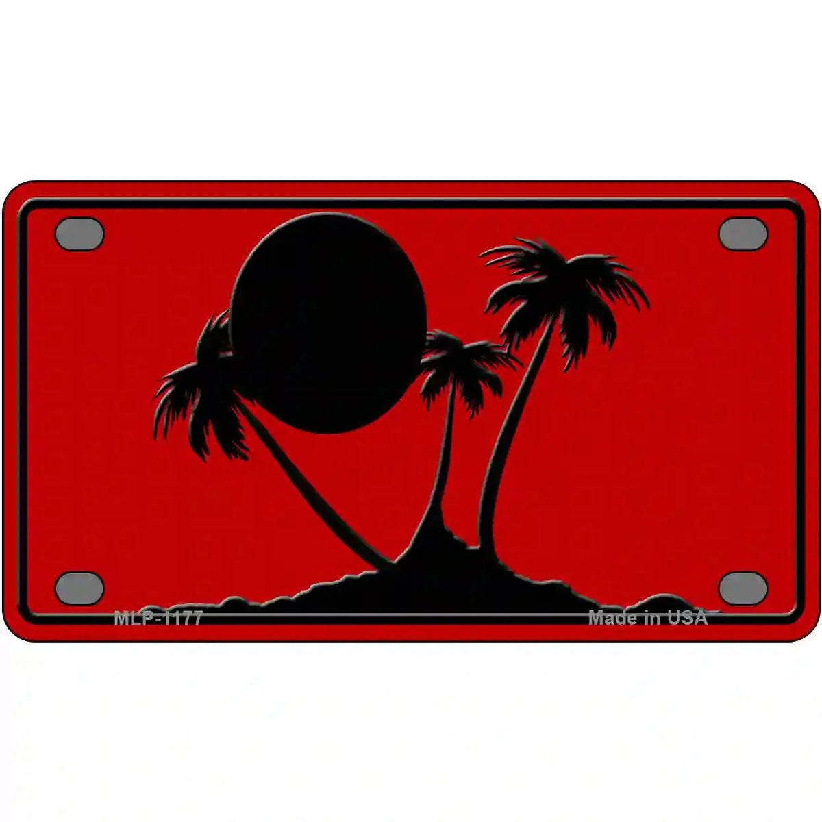 Island Palms Novelty Metal License Plate 4" x 2.2" Mini (MLP)