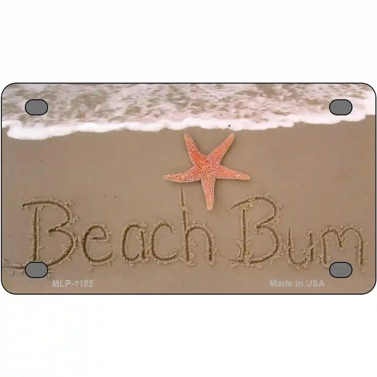 Beach Bum Novelty Metal License Plate 4" x 2.2" Mini (MLP)