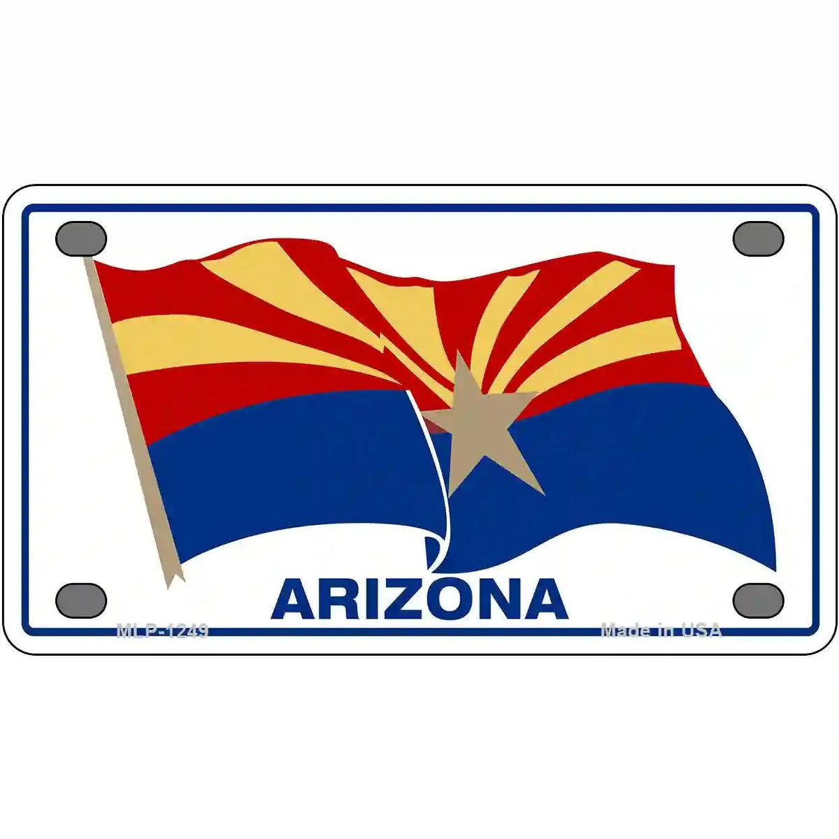 Arizona Waving Flag Novelty Metal License Plate 4" x 2.2" Mini (MLP)