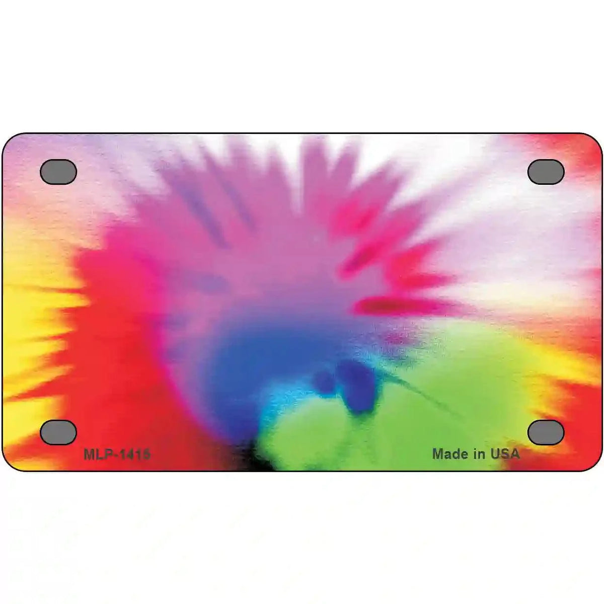 Pink Tie-Dye Metal Novelty License Plate 4" x 2.2" Mini (MLP)