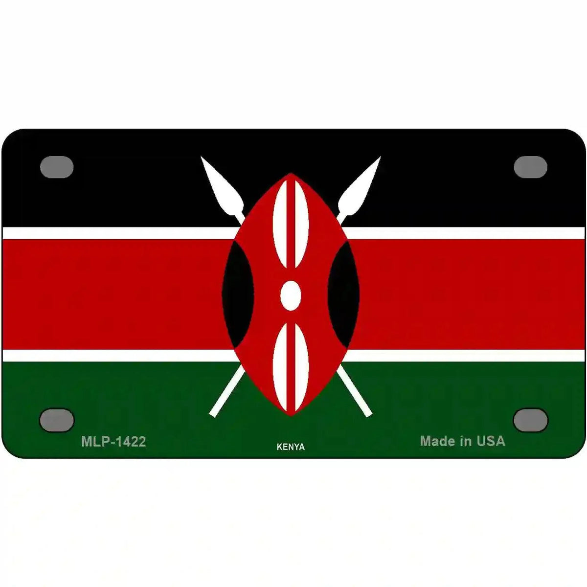 Kenya Flag Metal Novelty License Plate 4" x 2.2" Mini (MLP)