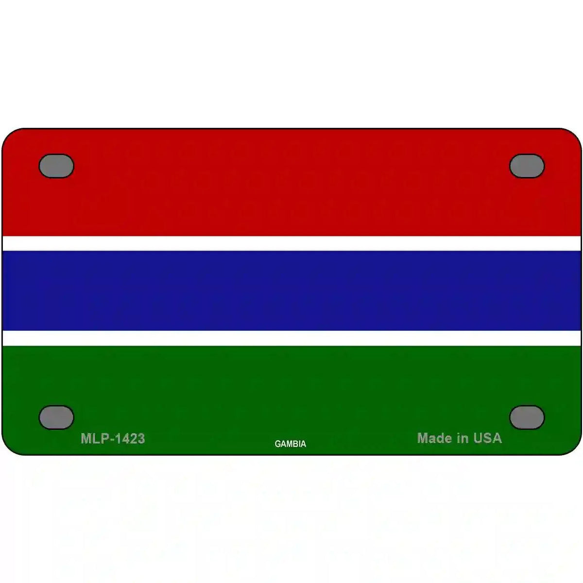 Gambia Flag Metal Novelty License Plate 4" x 2.2" Mini (MLP)
