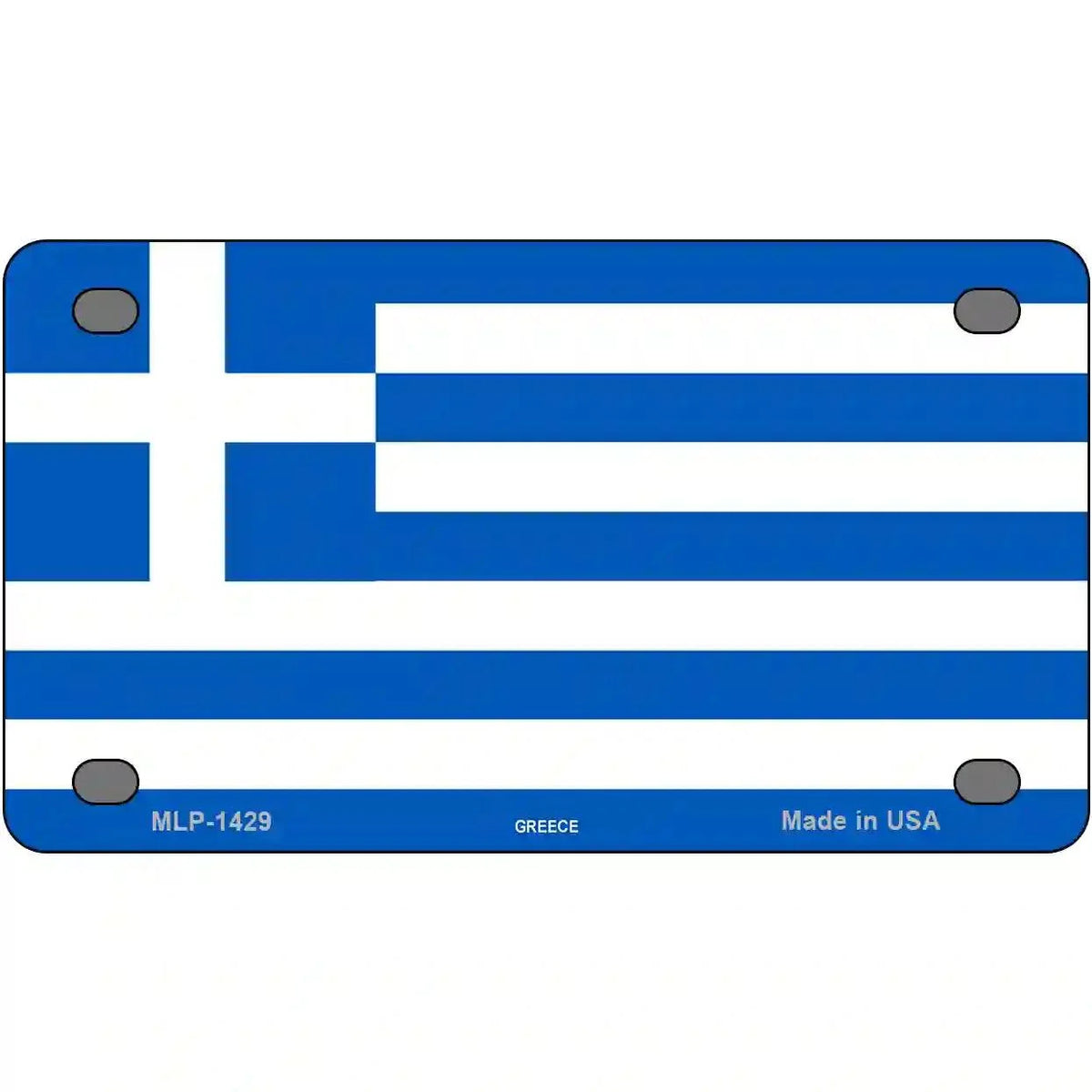Greece Flag Metal Novelty License Plate 4" x 2.2" Mini (MLP)