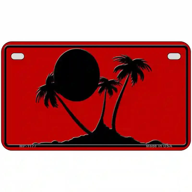 Island Palms Novelty Metal License Plate 7" x 4" Motorcycle (MP)