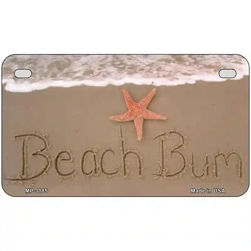 Beach Bum Novelty Metal License Plate 7" x 4" Motorcycle (MP)