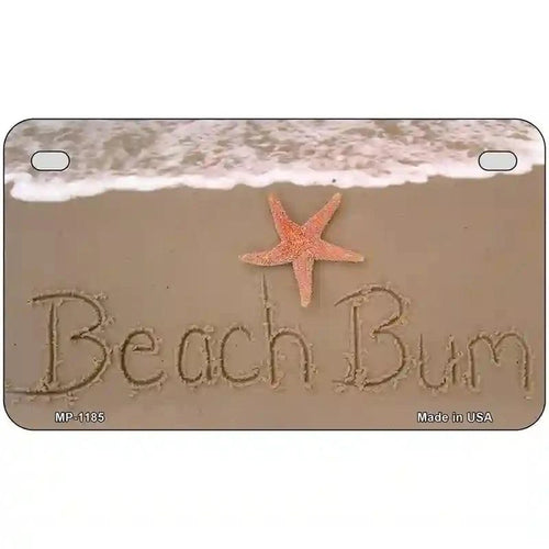 Beach Bum Novelty Metal License Plate 7" x 4" Motorcycle (MP)