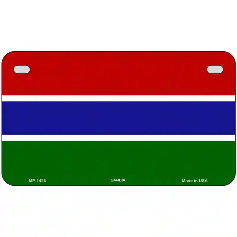 Gambia Flag Metal Novelty License Plate 7" x 4" Motorcycle (MP)
