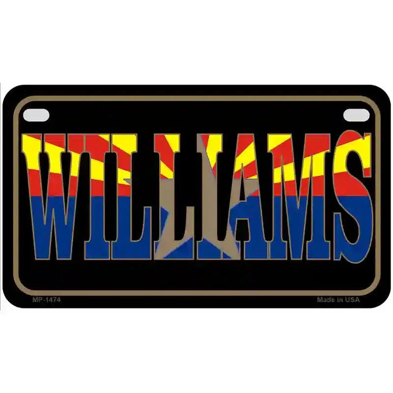 Williams Arizona State Flag Metal Novelty License Plate 7" x 4" Motorcycle (MP)
