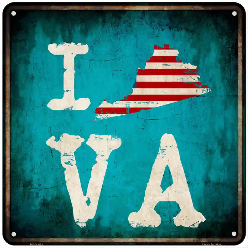 I Love Virginia Novelty Metal Square Sign 6" Sign (MSQ)