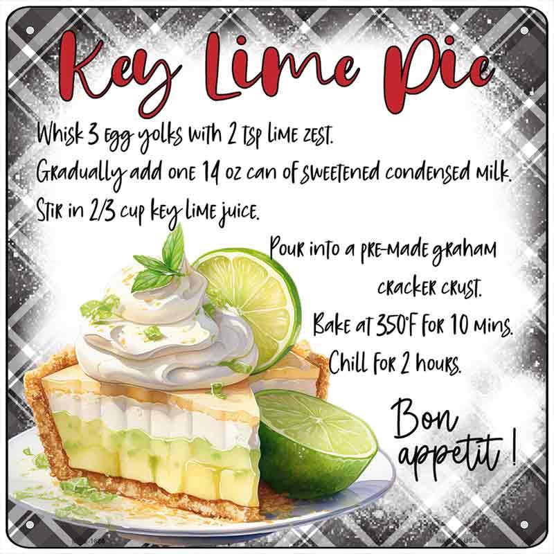 Key Lime Pie Recipe Novelty Metal Square Sign SQ-1686 6" Sign (MSQ)