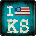 I Love Kansas Novelty Metal Square Sign 12" Sign (SQ)