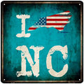 I Love North Carolina Novelty Metal Square Sign 12" Sign (SQ)