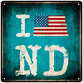 I Love North Dakota Novelty Metal Square Sign 12" Sign (SQ)