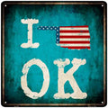 I Love Oregon Novelty Metal Square Sign 12" Sign (SQ)