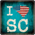 I Love South Carolina Novelty Metal Square Sign 12" Sign (SQ)