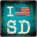 I Love South Dakota Novelty Metal Square Sign 12" Sign (SQ)