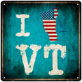 I Love Vermont Novelty Metal Square Sign 12" Sign (SQ)