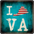 I Love Virginia Novelty Metal Square Sign 12" Sign (SQ)