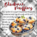 Blueberry Muffins Recipe Novelty Metal Square Sign SQ-1679 12" Sign (SQ)