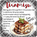 Tiramisu Recipe Novelty Metal Square Sign SQ-1693 12" Sign (SQ)