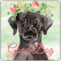Black Lab Good Dog Novelty Square Sign 12" Sign (SQ)
