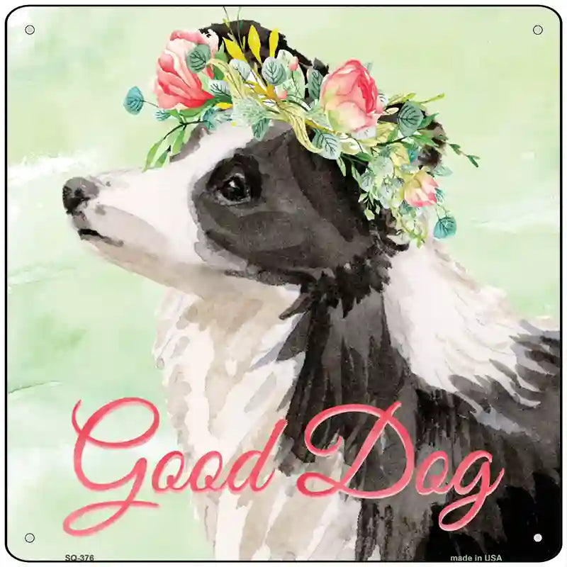 Border Collie Good Dog Novelty Square Sign 12" Sign (SQ)