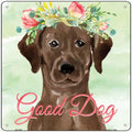 Brown Lab Good Dog Novelty Square Sign 12" Sign (SQ)