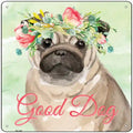 Pug Good Dog Novelty Square Sign 12" Sign (SQ)