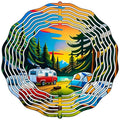Camping in Forest Novelty Metal Wind Spinner 10" Spinner (WCS)
