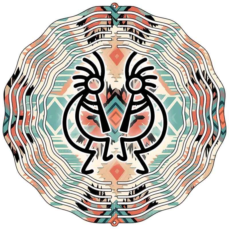 Kokopelli Novelty Metal Wind Spinner 10" Spinner (WCS)