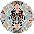 Kokopelli Novelty Metal Wind Spinner 10" Spinner (WCS)
