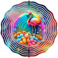 Flamingo Colors Novelty Metal Wind Spinner 10" Spinner (WCS)
