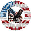 American Flag Flying Eagle Novelty Metal Wind Spinner 10" Spinner (WCS)