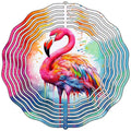 Flamingo Dripping Novelty Metal Wind Spinner 10" Spinner (WCS)