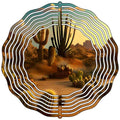 Desert Cactus Novelty Metal Wind Spinner 10" Spinner (WCS)