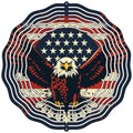 Flying Eagle and Flag Novelty Metal Wind Spinner 10" Spinner (WCS)