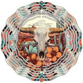 Native American Skull Novelty Metal Wind Spinner 10" Spinner (WCS)
