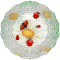 Ladybugs on Flower Novelty Metal Wind Spinner 10" Spinner (WCS)