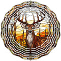 Stained Glass Deer Novelty Metal Wind Spinner 10" Spinner (WCS)