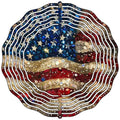 Glittery American Flag Novelty Metal Wind Spinner 10" Spinner (WCS)