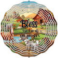 Bless Our Farm Animals Novelty Metal Wind Spinner 10" Spinner (WCS)