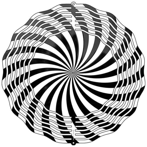 Abstract Spiral Graphic Novelty Metal Wind Spinner 10" Spinner (WCS)