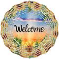 Welcome Sunflowers Novelty Metal Wind Spinner 10" Spinner (WCS)