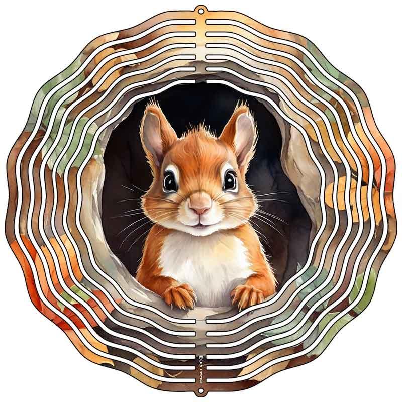 Squirrel Novelty Metal Wind Spinner 10" Spinner (WCS)