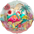 Abstract Flamingo Novelty Metal Wind Spinner 10" Spinner (WCS)