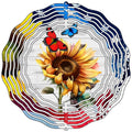 Sunflower with Butterflies Novelty Metal Wind Spinner 10" Spinner (WCS)